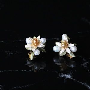 Orange Blossom Clip Earrings